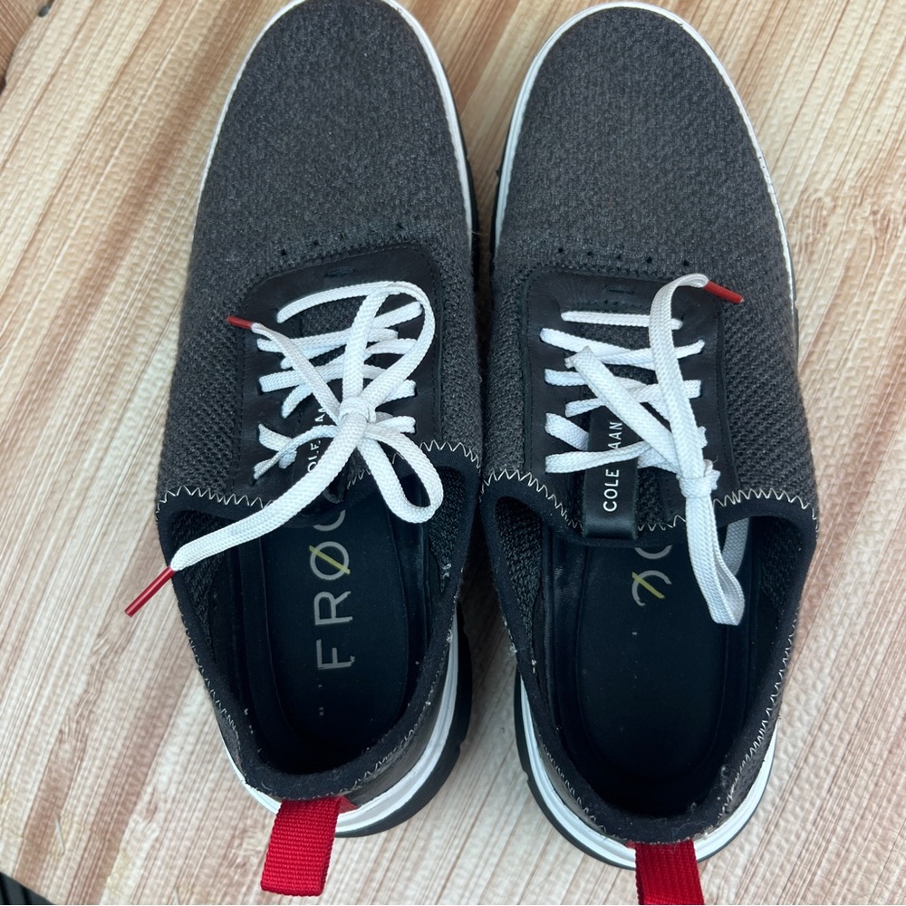 Cole Haan Shoes Mens Size 11.5 Black Gray ZEROGRAND Knit Lace Up Sneakers C31402 - Picture 6 of 8